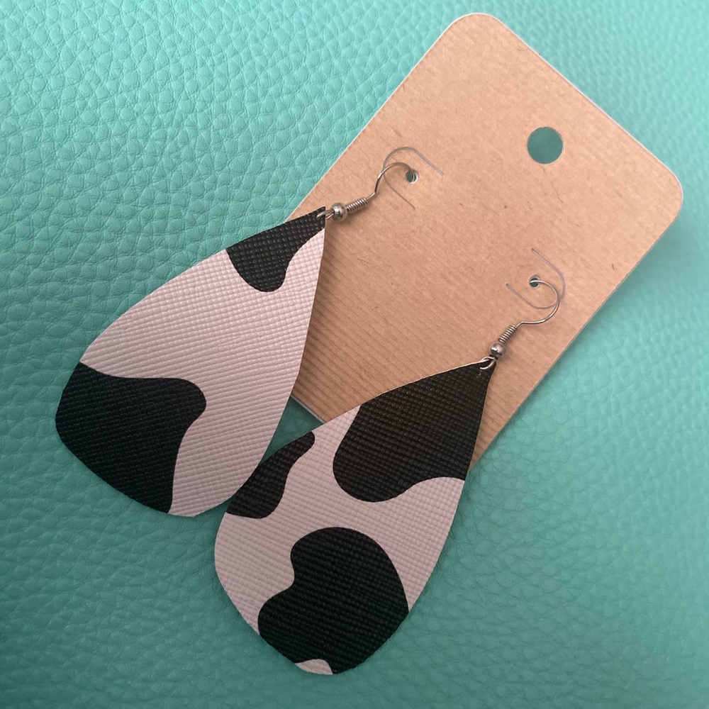 Cow print earrings
